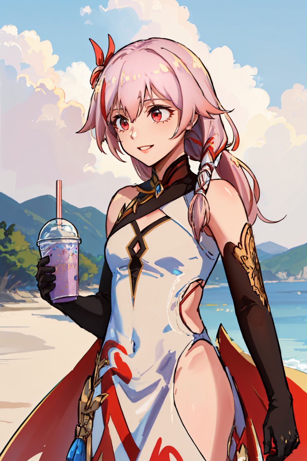 00029-2160740082-(masterpiece, best quality_1.2), solo, 1girl, hi3fuhua, smile, looking away, grimaceshake, ponytail, hair ornament, china dress,.jpg